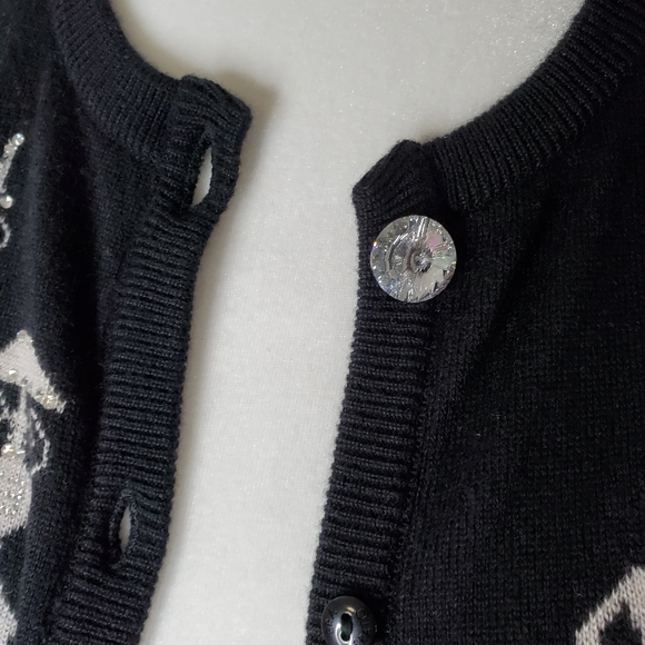 Era Erato Silk Cashmere Black Button Up Cardigan Sweater Made in Germany Sz 36. - Picture 8 of 11